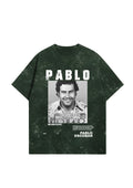 Open image in full screen Acid-Washed “Pablo Escobar” Unisex Tee – Premium 300 GSM Acid-Washed “Pablo Escobar” Unisex Tee – Premium 300 GSM
